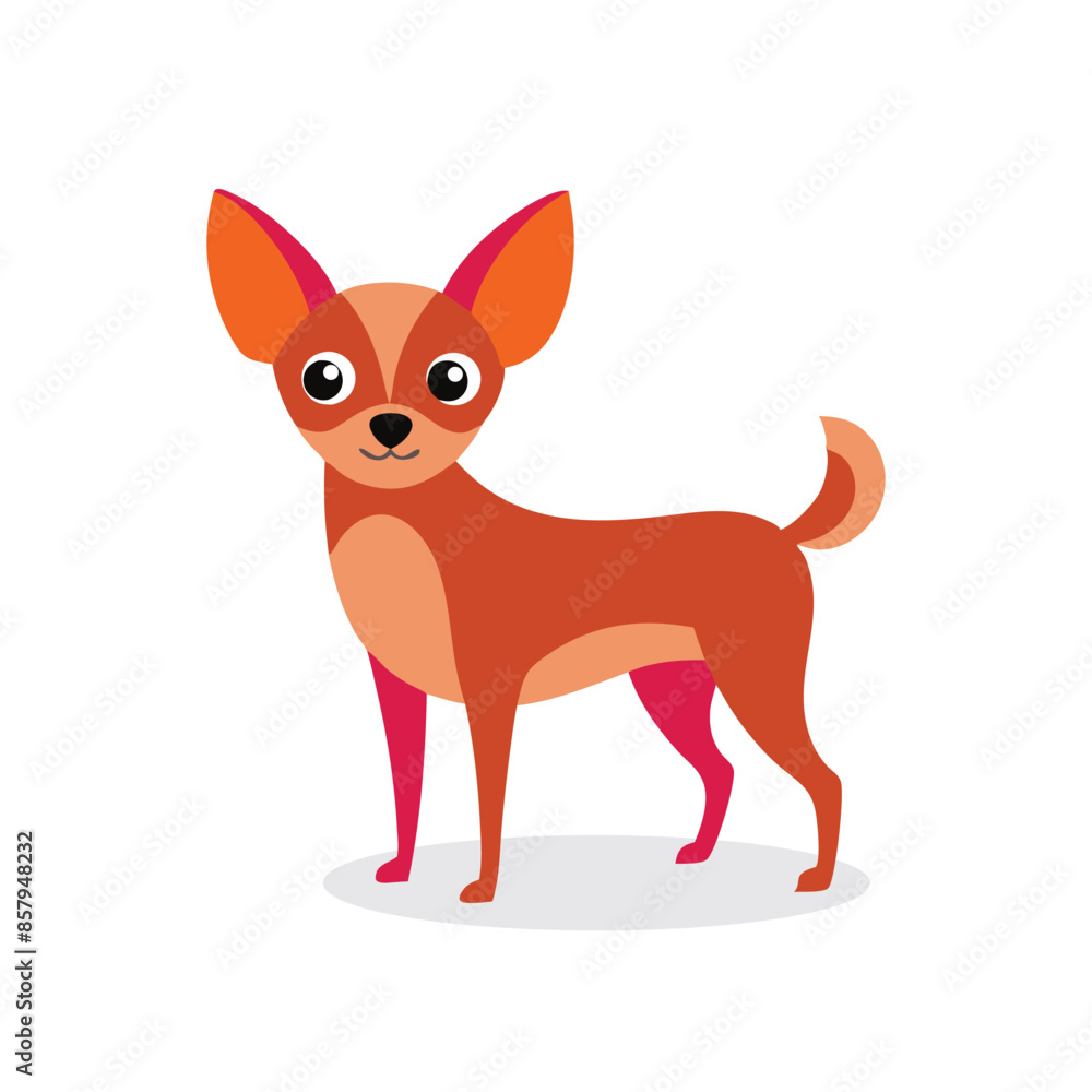  Chihuahua Animal isolated flat vector illustration on white background.