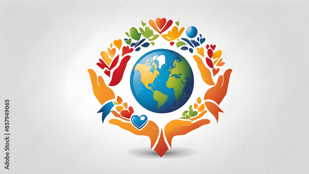 Charity logo icon on white background, Generative AI Charity logo icon on white background, Generative AI