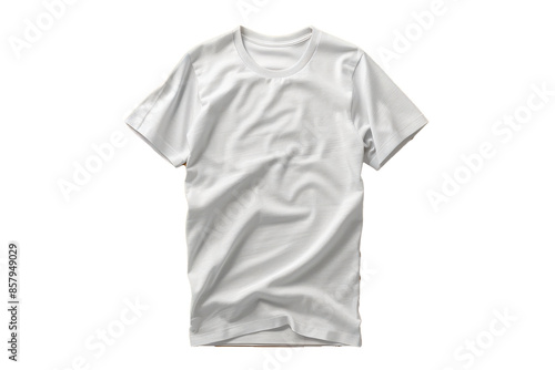 Mockup of a blank white t-shirt, isolated on transparent background, png file © Realistic PNG'S