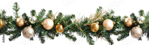 Christmas Garland with Golden Ornaments