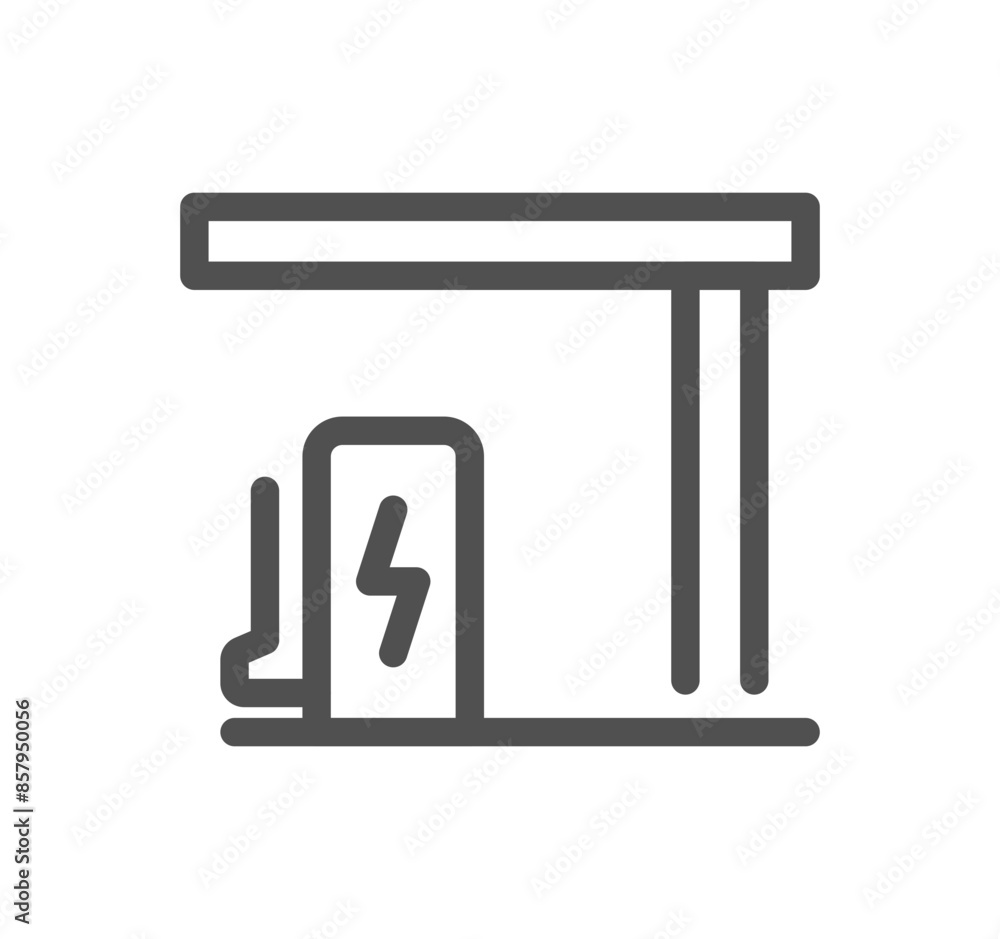 Car charging station related icon outline and linear vector.
Car charging station related icon outline and linear vector.