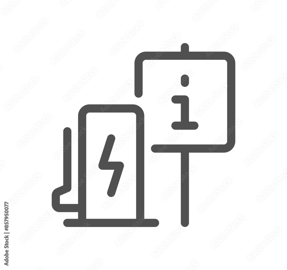 Car charging station related icon outline and linear vector.
Car charging station related icon outline and linear vector.
