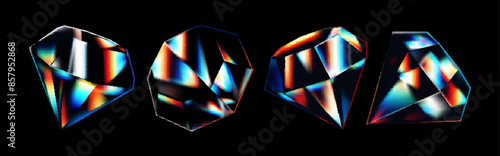 Vector glass diamond set.