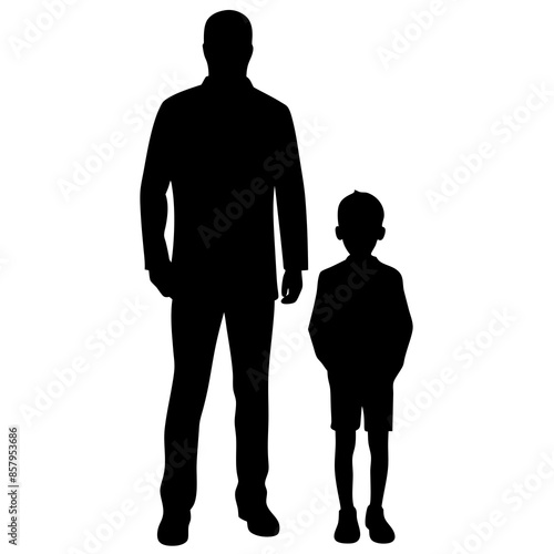 Father and Son Silhouette Vector Illustration