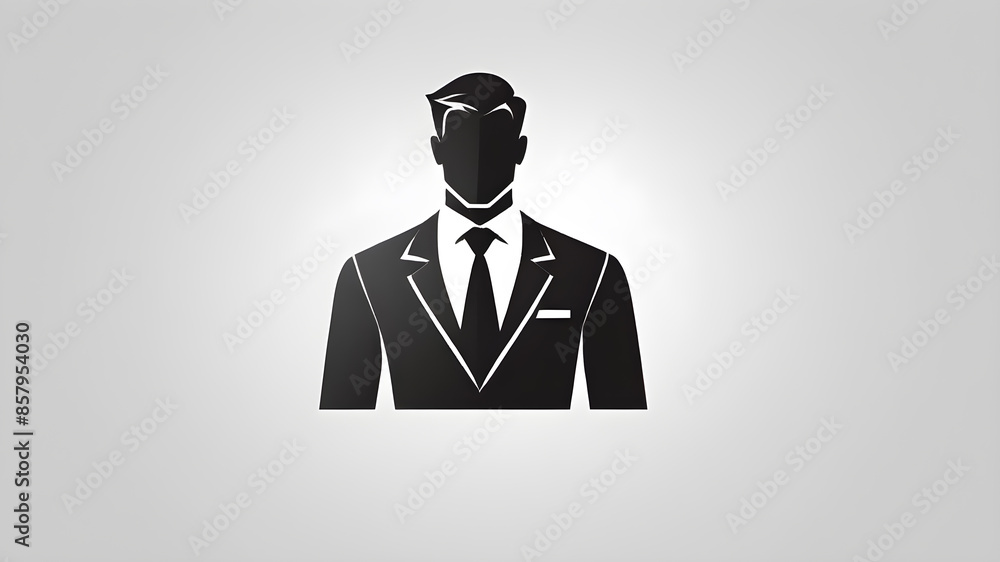 Man logo icon on white background, Generative AI Man logo icon on white background, Generative AI