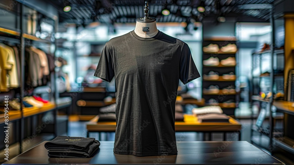 Fototapeta premium Black T-Shirt Mockup