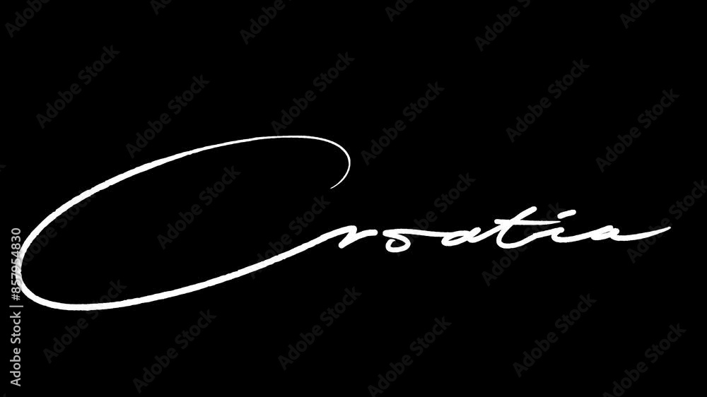Animation of writing the name of the country Croatia. Video with transparent background. Suitable for use as video material. Animation of writing the name of the country Croatia. Video with transparent background. Suitable for use as video material.