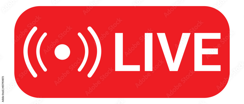 Live stream icon. Red Live streaming symbol, video, news symbol, icon, logo design. Broadcasting, online stream. Play button. Vector illustration. Live stream icon. Red Live streaming symbol, video, news symbol, icon, logo design. Broadcasting, online stream. Play button. Vector illustration.