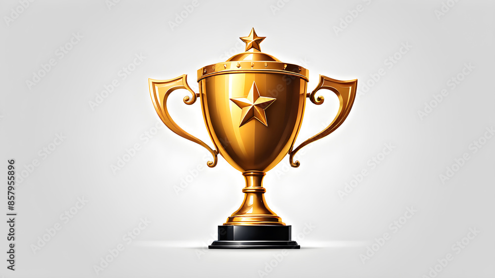 Trophy themed logo icon on white background, Generative AI Trophy themed logo icon on white background, Generative AI