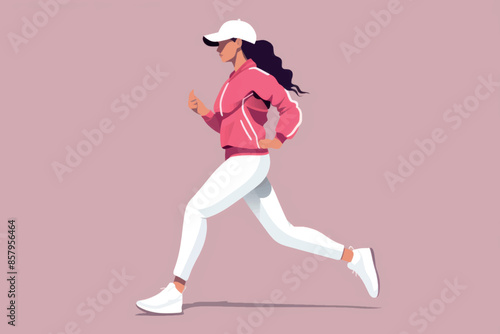Woman jogging in athletic wear