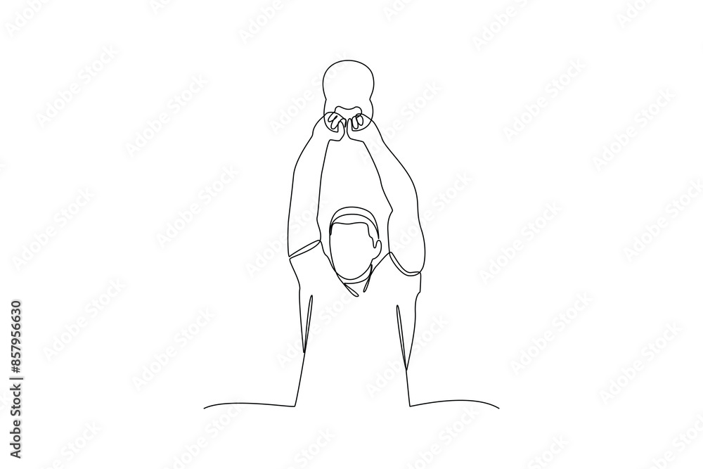 One continuous line drawing of young man training hand muscle at sport center. Sports minimalist concept. Single line draw design vector illustration One continuous line drawing of young man training hand muscle at sport center. Sports minimalist concept. Single line draw design vector illustration