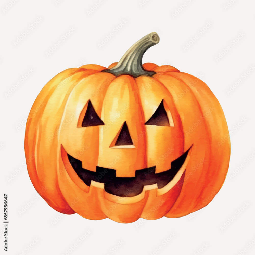 Fototapeta premium Watercolor Halloween pumpkin illustration