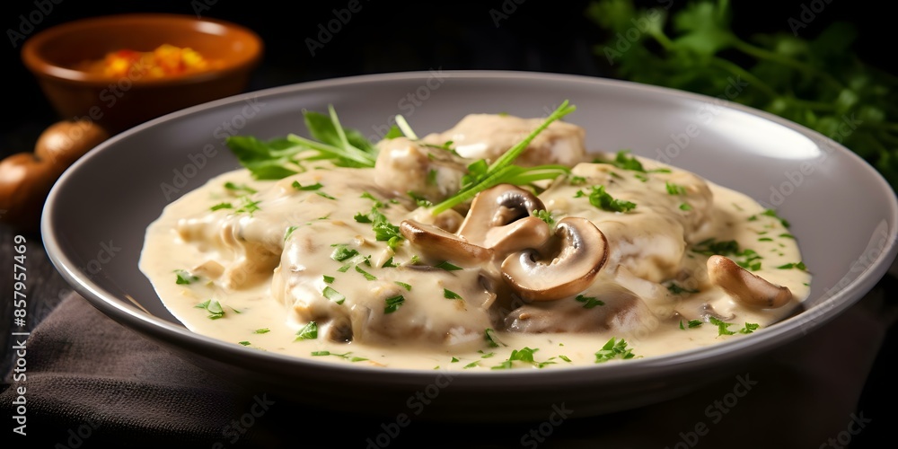 Savor the Delight of Veal Blanquette A Delicious French Classic. Concept French Cuisine, Veal Blanquette, Cooking Techniques, Classic Recipes Savor the Delight of Veal Blanquette A Delicious French Classic. Concept French Cuisine, Veal Blanquette, Cooking Techniques, Classic Recipes