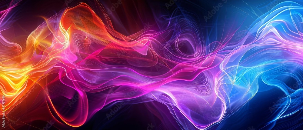 Abstract wave pattern with vibrant, glowing colors and dynamic lines Abstract wave pattern with vibrant, glowing colors and dynamic lines
