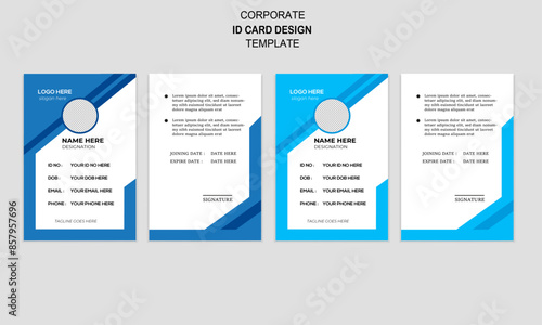 modern clean minimal corporate id card design template with colour variation