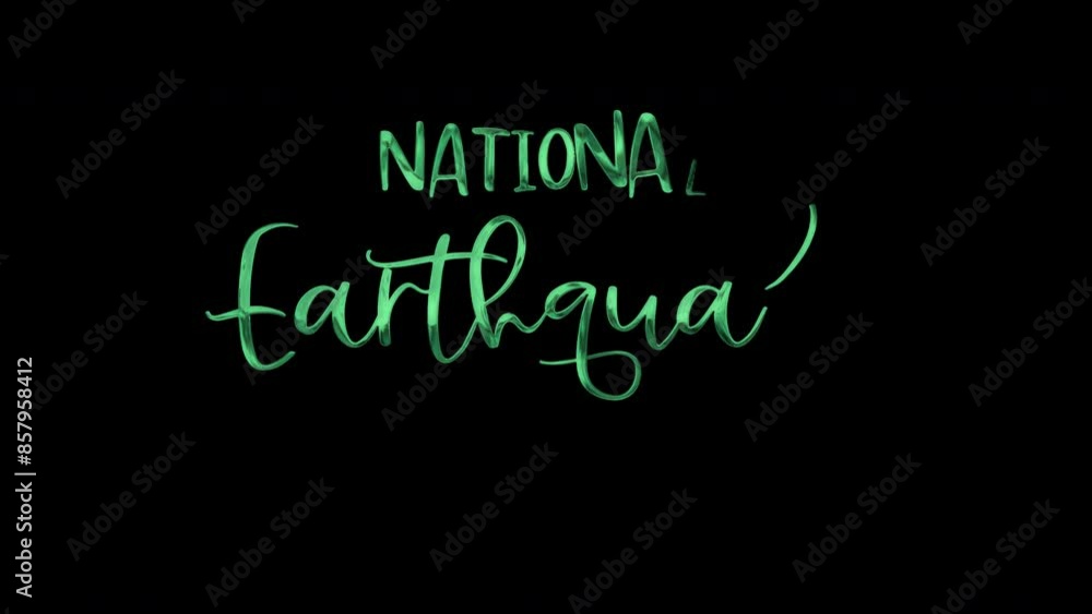 Animated earthquake safety day text on transparent background suitable for graphic design projects, social media posts, advertisements, luxury branding materials. Animated earthquake safety day text on transparent background suitable for graphic design projects, social media posts, advertisements, luxury branding materials.