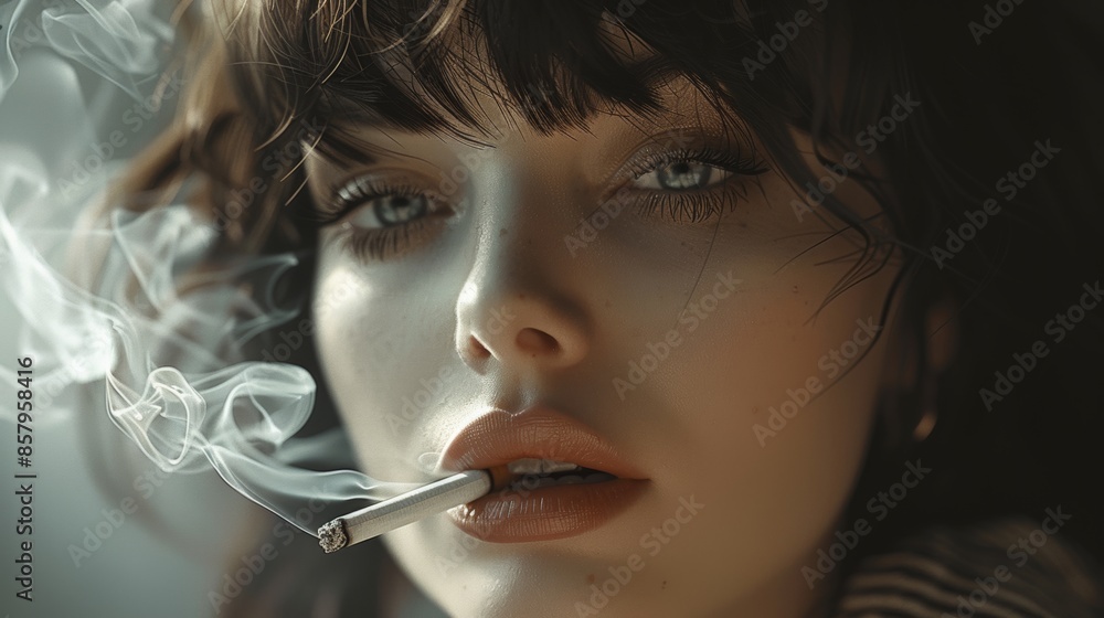 Fototapeta premium a supper model smoking a cigarette