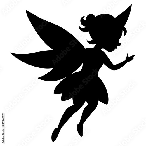 One Fairy silhouette vector illustration
