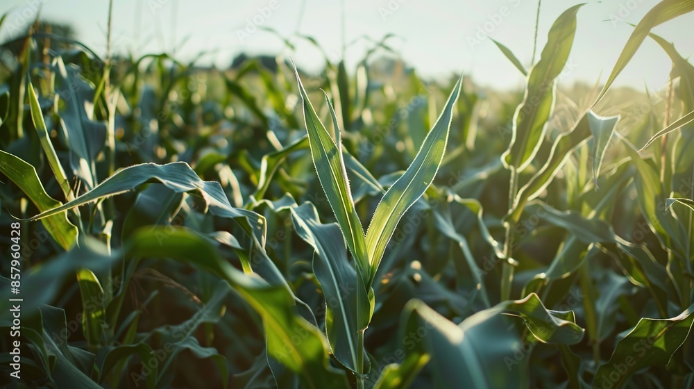 Close-up View of Lush Cornfield Close-up View of Lush Cornfield
