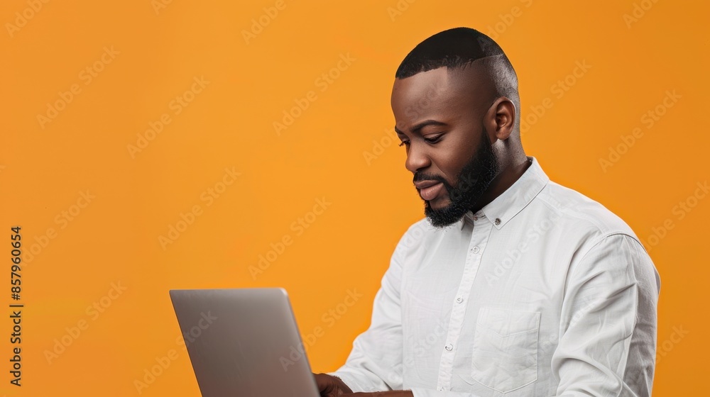The man using laptop The man using laptop