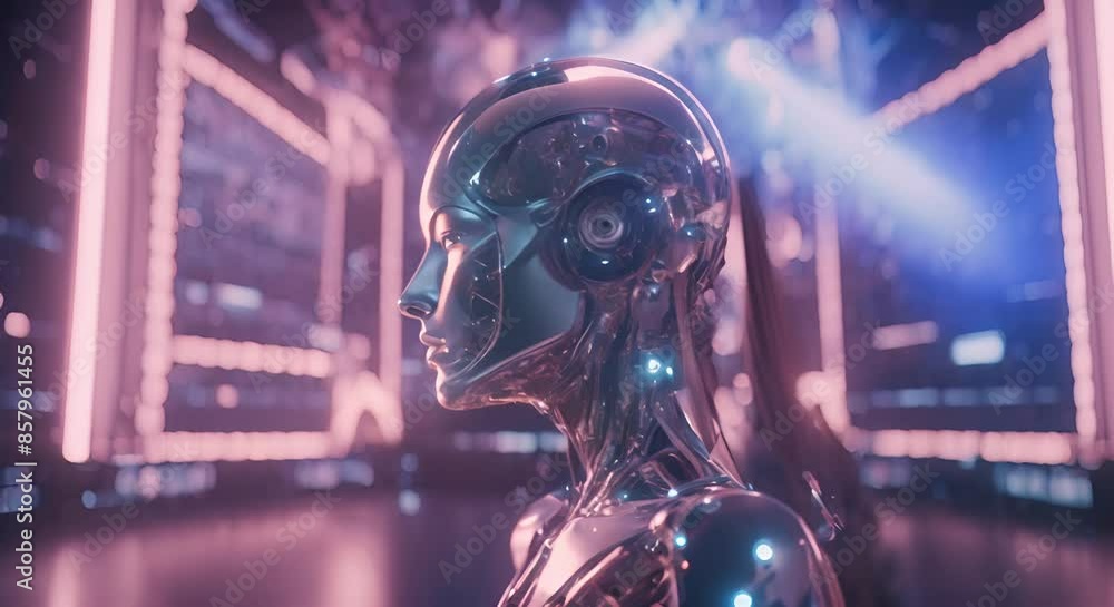 Animated virtual digital space of artificial intelligence 4k Animated virtual digital space of artificial intelligence 4k
