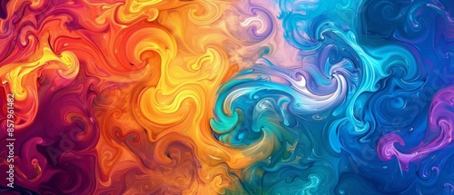 Another abstract design with vibrant, colorful swirls photo
