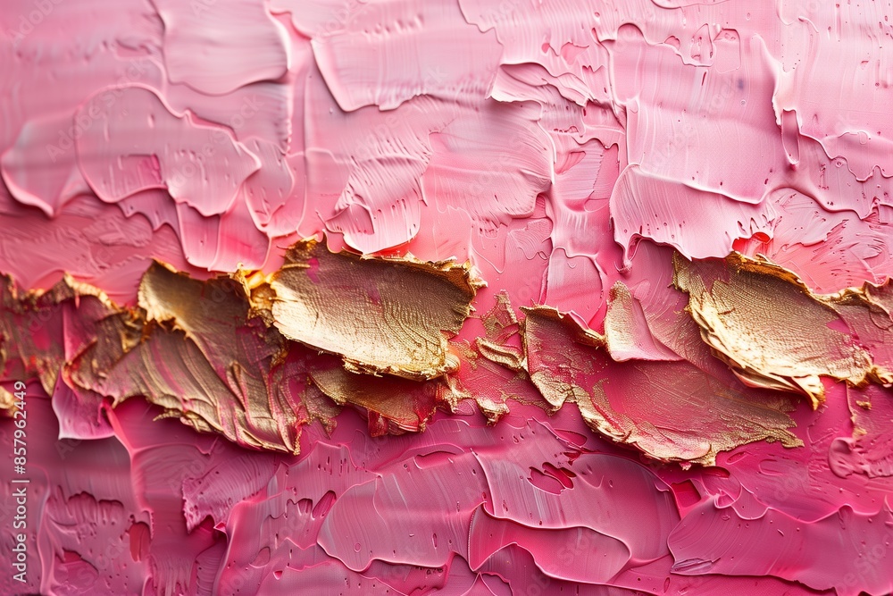 Golden Brush Stroke on Pink Abstract Background Golden Brush Stroke on Pink Abstract Background