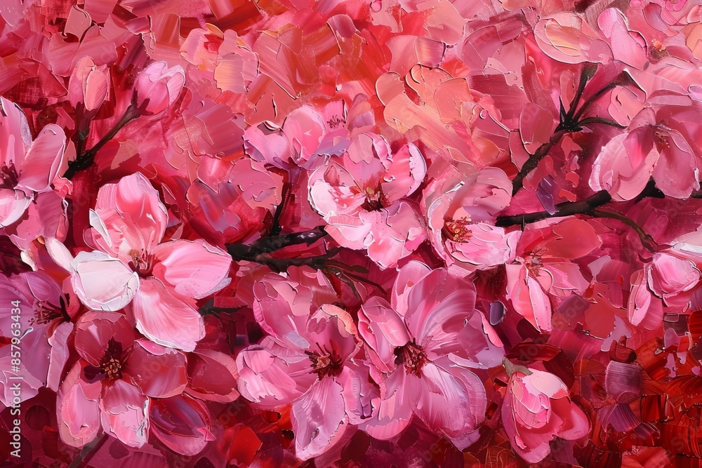 Fototapeta premium Another closeup of cherry blossoms with vibrant petals