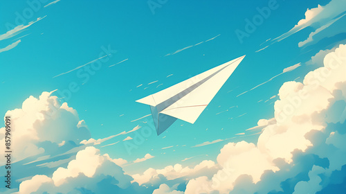 paper plane on sky, childre...