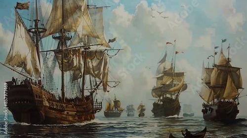 A Fleet of Ships Sets Off on Adventure