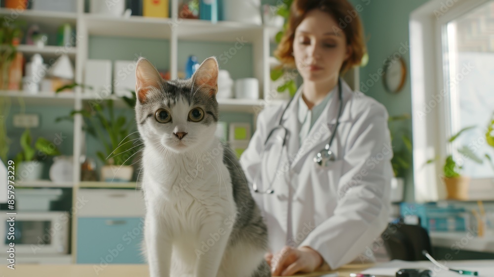 The cat and the vet The cat and the vet