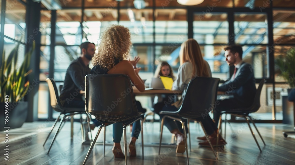 Business Meeting Around a Table in a Modern Office Business Meeting Around a Table in a Modern Office