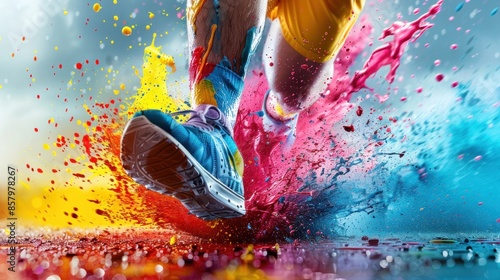 Colorful Running Shoe Explosion
