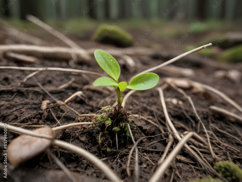 Close up picture of the sapling of the plant is growing Close up picture of the sapling of the plant is growing