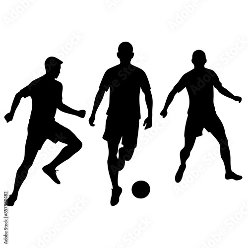 Soccer Players group silhouette vector illustration
