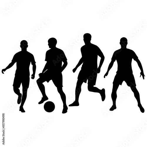Soccer Players set silhouette vector illustration
