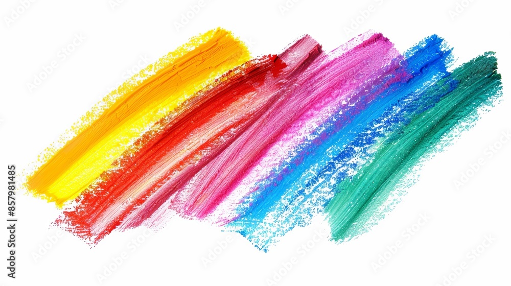 Colorful brush strokes are isolated on a white background. Colorful brush strokes are isolated on a white background.