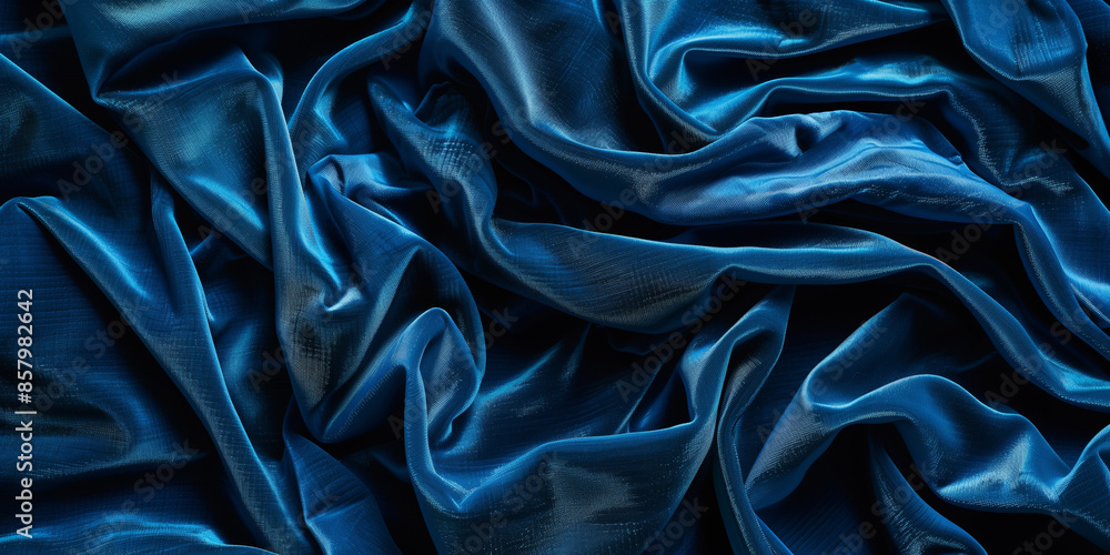 Fototapeta premium blue dark silk satin texture background