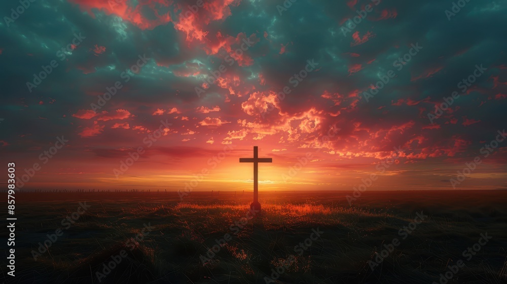 Obraz premium The Cross at Sunset