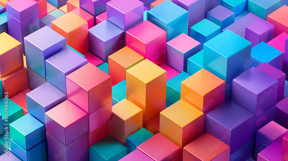 Colorful 3D cubes background Colorful 3D cubes background