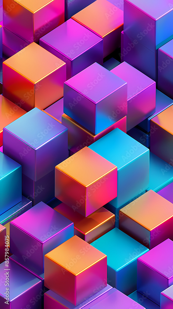 Obraz premium Colorful 3D cubes background