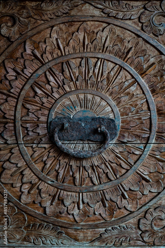 Wood hand carved Javanese art piece, texture Wood hand carved Javanese art piece, texture