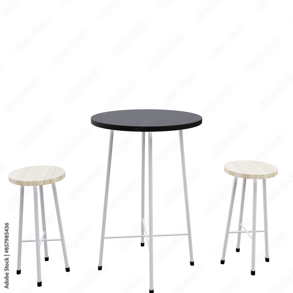 3 D illustration of table set icon 3 D illustration of table set icon