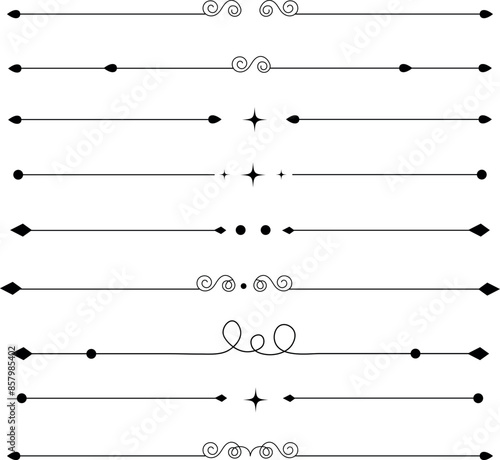 Collection of dividers in calligraphic style