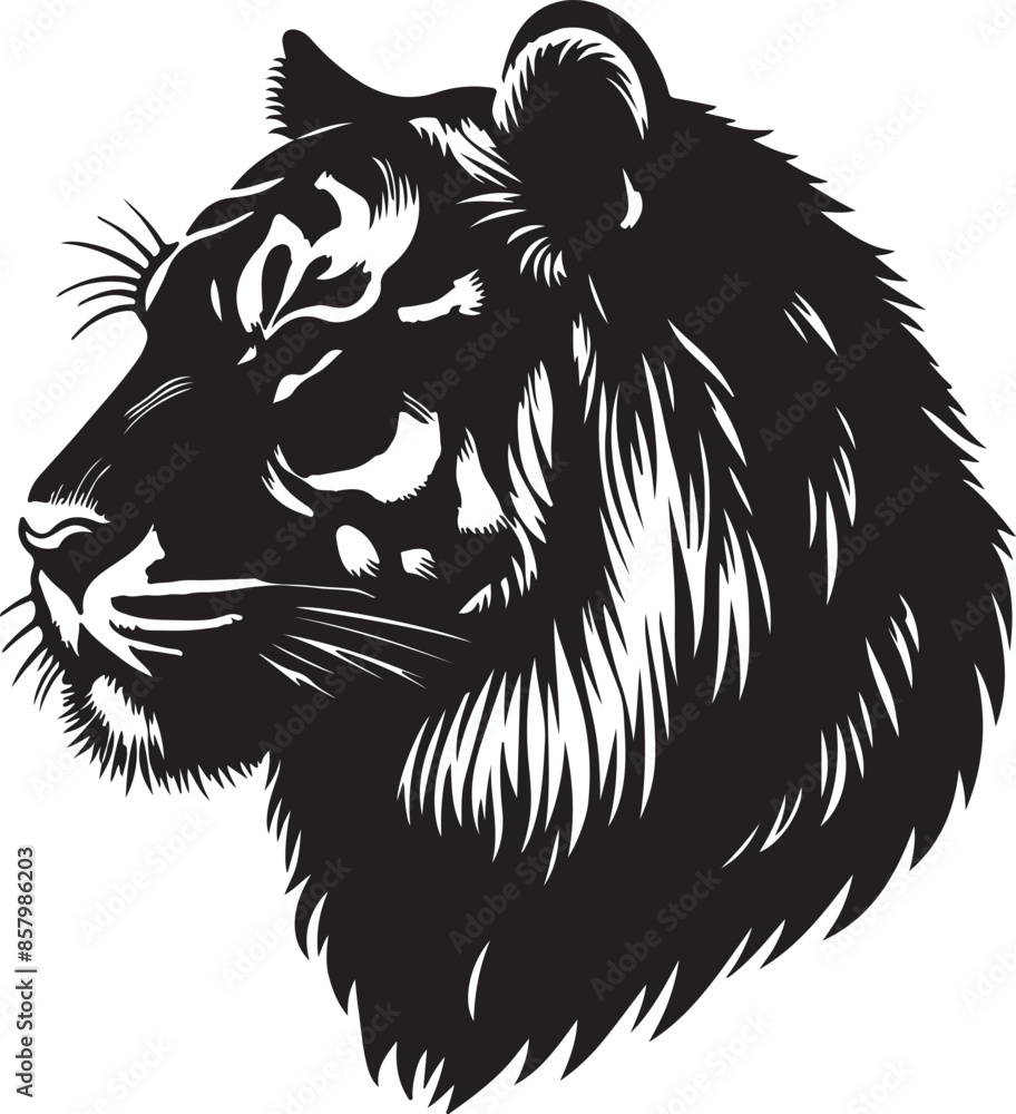 Obraz premium Silhouette of tiger face