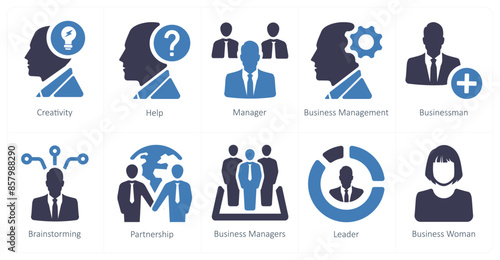 A set of 10 web marketing icons as creativity, help, manager