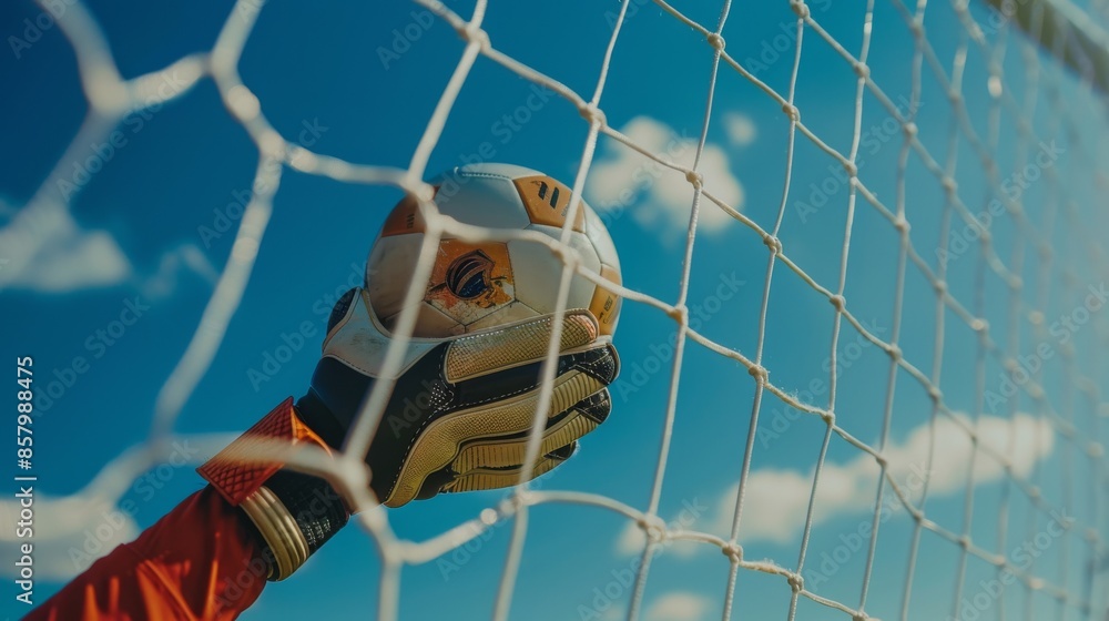 Goalkeeper's Catch - A Close-Up View Goalkeeper's Catch - A Close-Up View