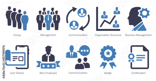 A set of 10 web marketing icons as group, management, communication