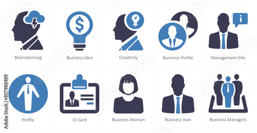 A set of 10 web marketing icons as brainstorming, business idea, creativity