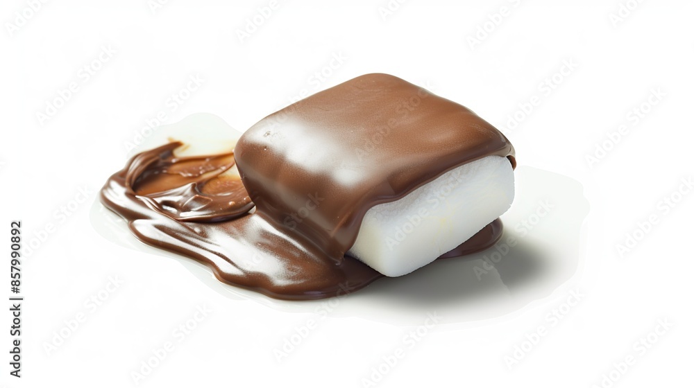 Chocolate-Covered Marshmallow with Melted Chocolate Chocolate-Covered Marshmallow with Melted Chocolate